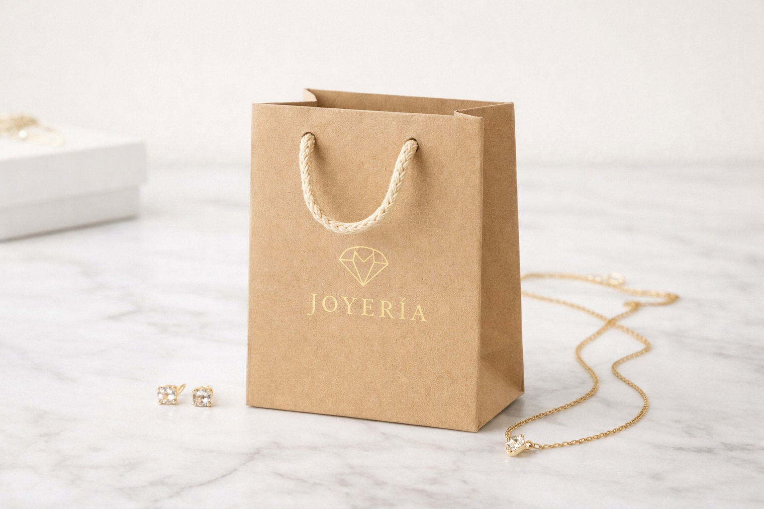Bolsas de papel kraft para joyería personalizadas con logo