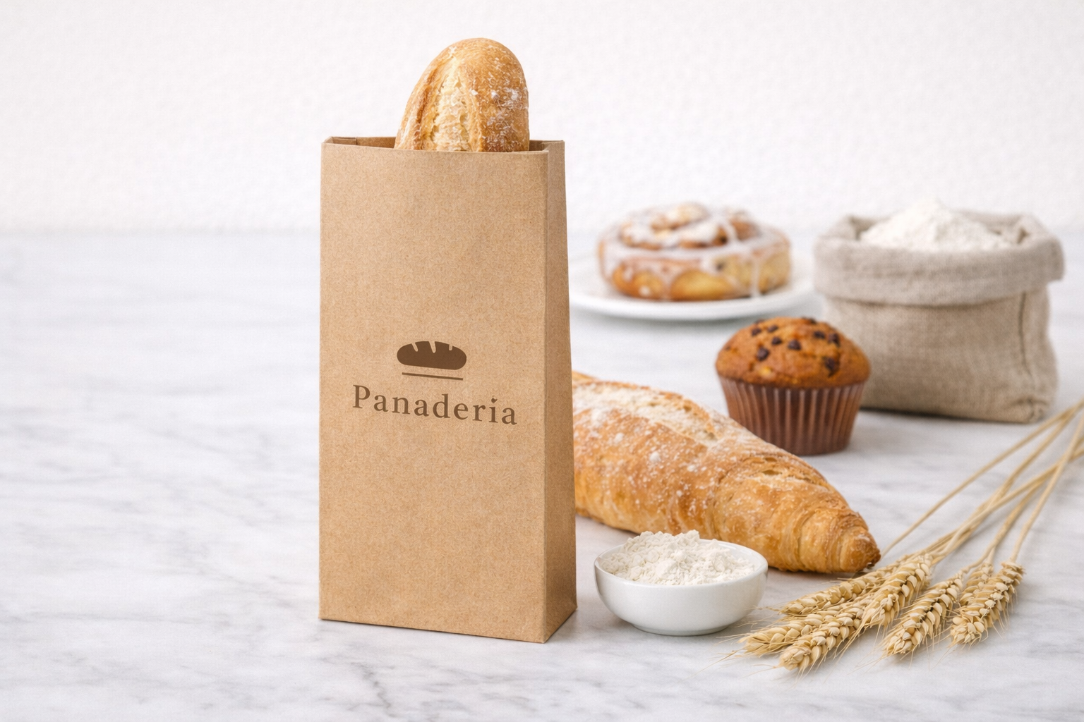 Bolsas de papel kraft para panadería personalizadas